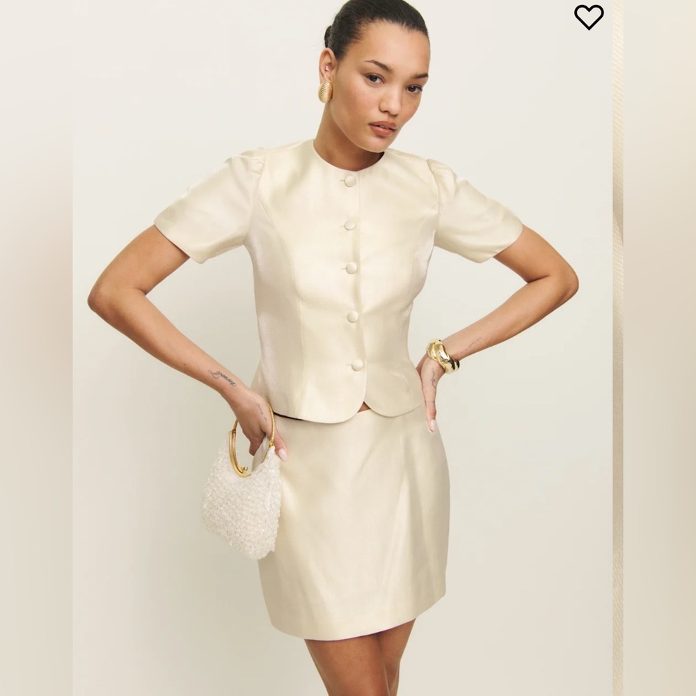 Reformation Mika Two Piece Ivory - Size 10